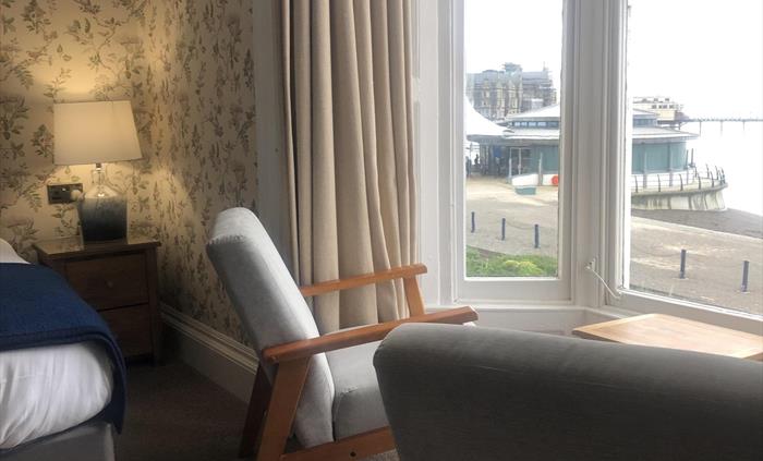 The view of Cardigan Bay from the bay window in our King room
